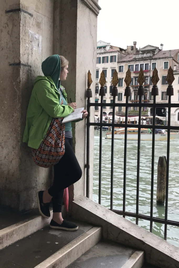 Elizabeth Person - sketching for bio