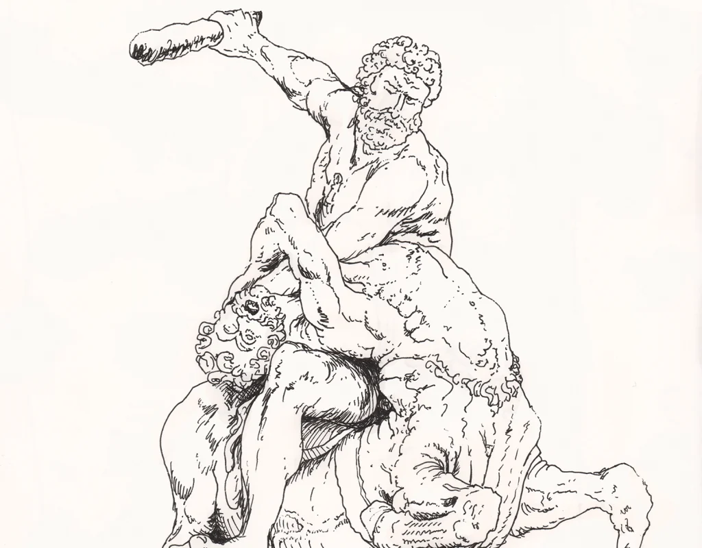 Paul Madonna - Sketch - Florence_Piazza-Vecchio_Sculpture