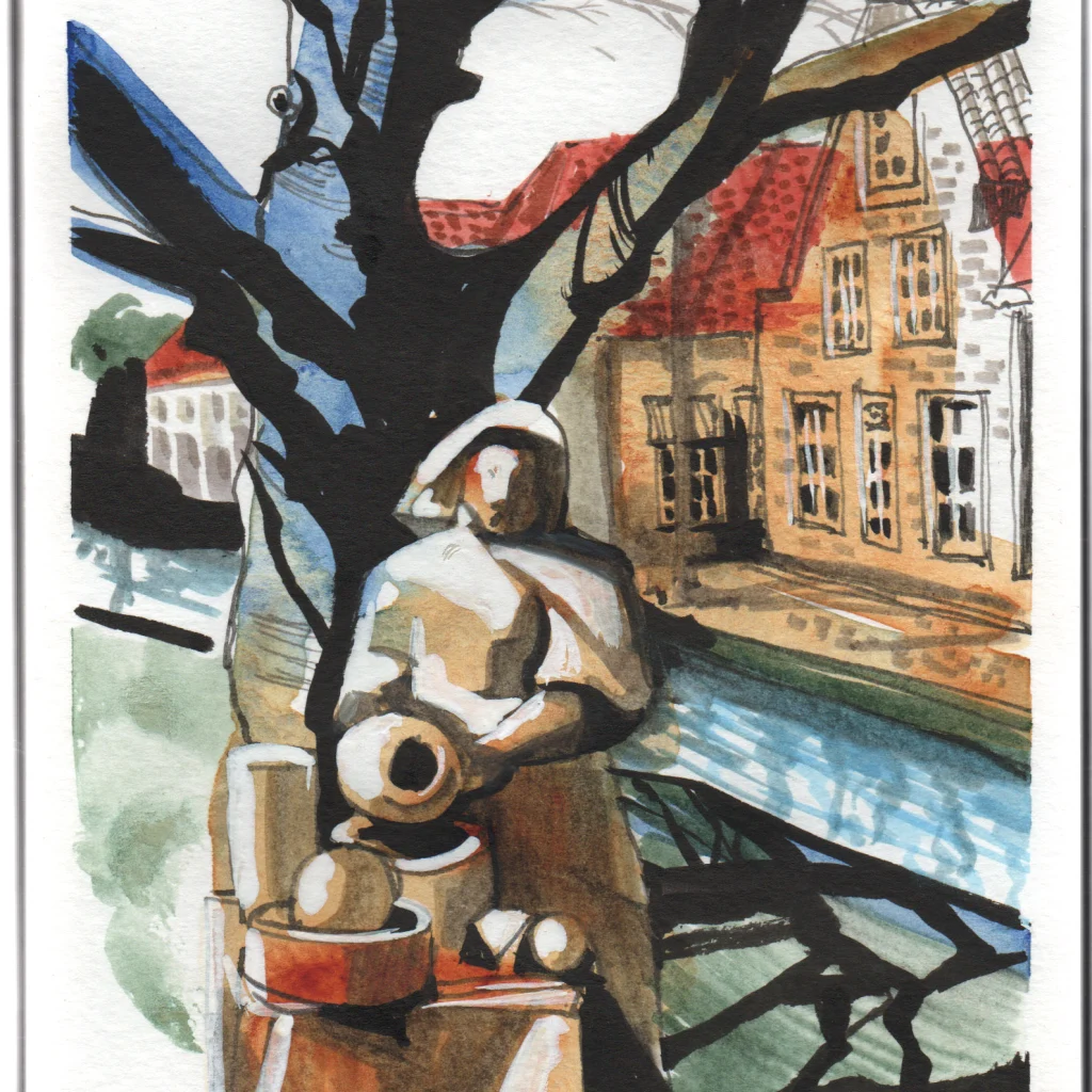 artist talk image 1 vermeer milk maid sculpture delft deb mostert